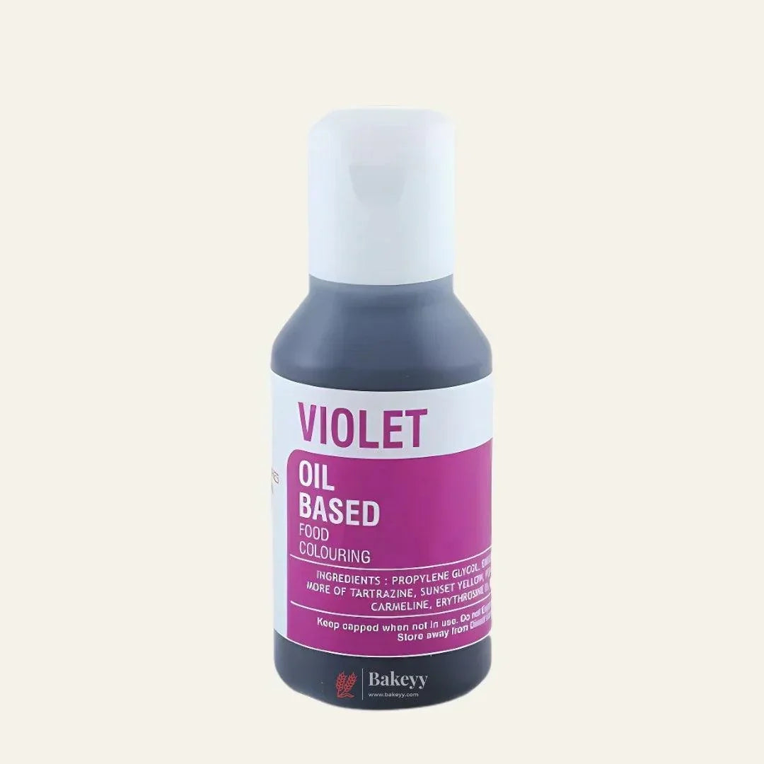 Bakeyy Violet oil based food coloring bottle for baking and cake decoration
