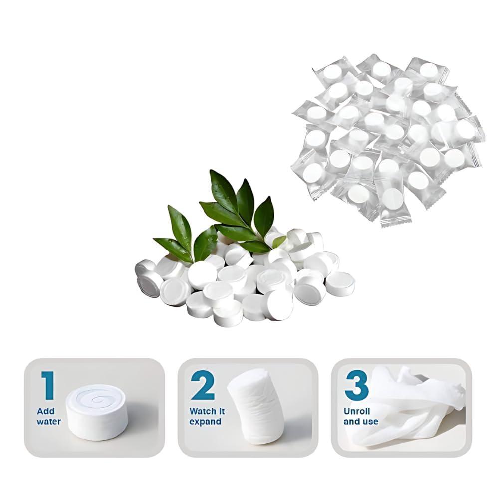 Compressed Coin Tissues | Magic Tablet Towel, Hypoallergenic Disposable Napkins | Cleaning Wipes for Face, Beauty, Baby, Home, Outdoors Hiking, Travel (Pack of 100) - Bakeyy.com - India - Compressed Coin Tissues | Magic Tablet Towel, Hypoallergenic Disposable Napkins | Cleaning Wipes for Face, Beauty, Baby, Home, Outdoors Hiking, Travel (Pack of 100) - Default Title