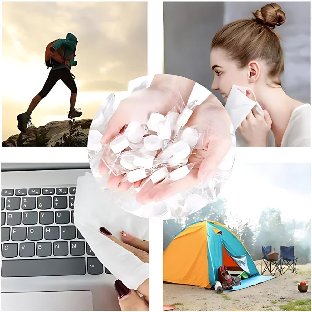 Compressed Coin Tissues | Magic Tablet Towel, Hypoallergenic Disposable Napkins | Cleaning Wipes for Face, Beauty, Baby, Home, Outdoors Hiking, Travel (Pack of 100) - Bakeyy.com - India - Compressed Coin Tissues | Magic Tablet Towel, Hypoallergenic Disposable Napkins | Cleaning Wipes for Face, Beauty, Baby, Home, Outdoors Hiking, Travel (Pack of 100) - Default Title