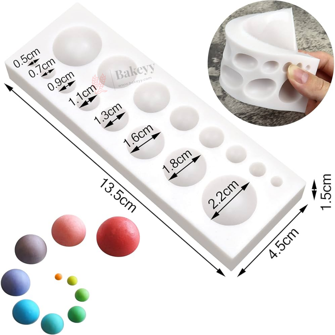 Ball Silicone Mould for Chocolate | Fondant & Cake Decoration | Multi Size Sphere Mould | Pack of 1