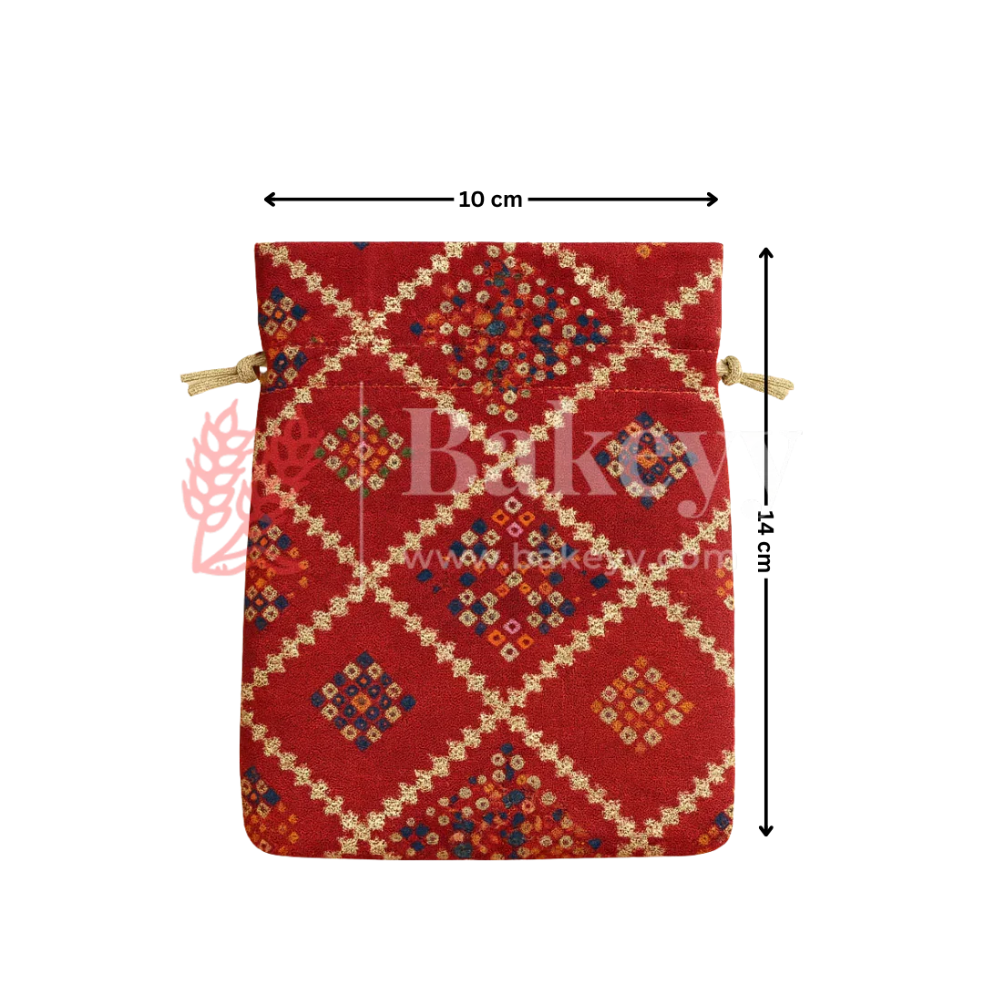 Bandhini Print Potli Bags | Perfect for Festive Gifting | Pack of 10