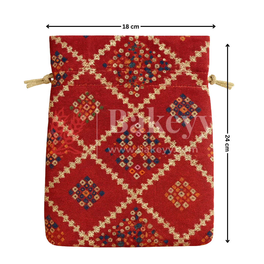 Bandhini Print Potli Bags | Perfect for Festive Gifting | Pack of 10