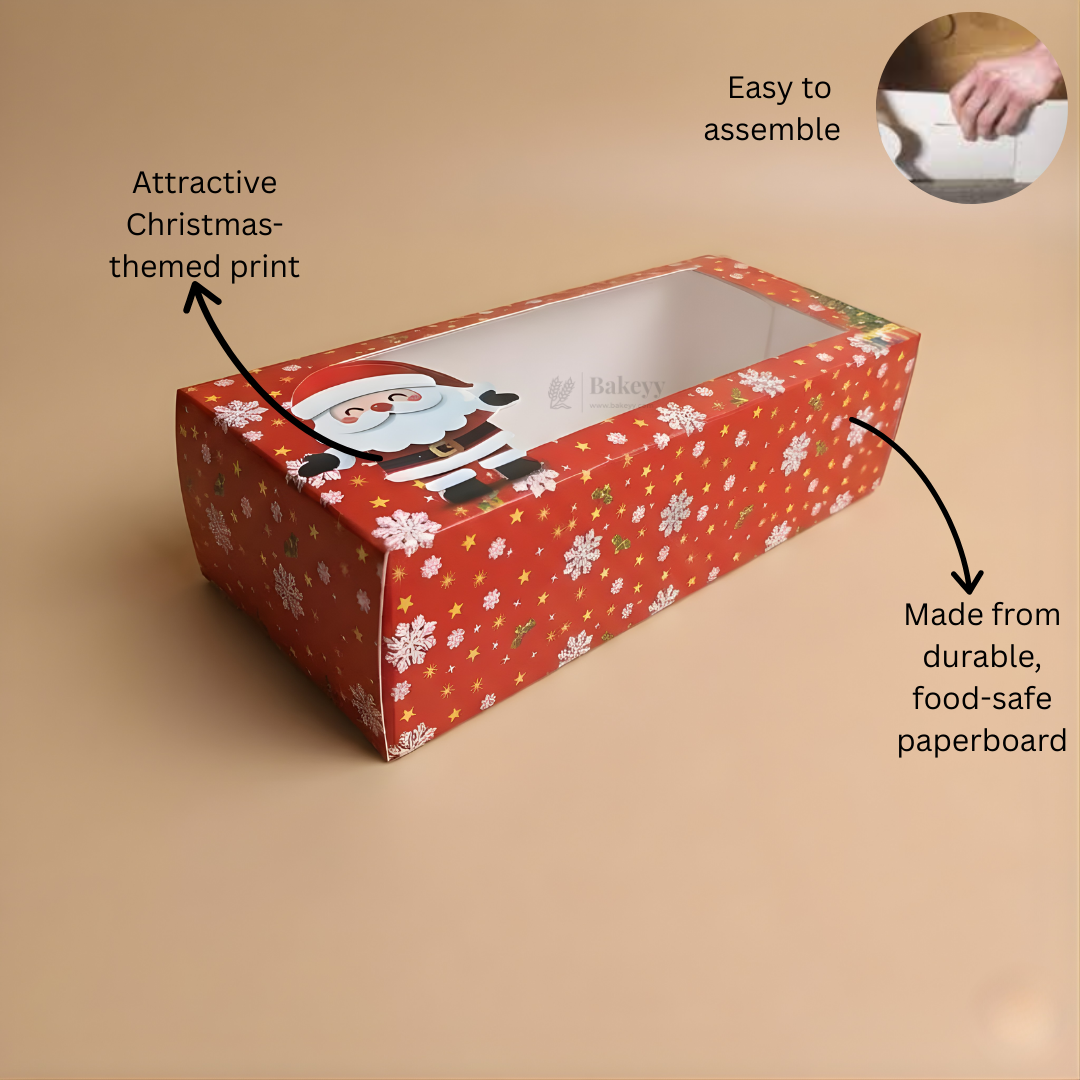 Christmas Bar Plum Cake Box | Festive Bar Plum Cake Packaging | Pack of 25