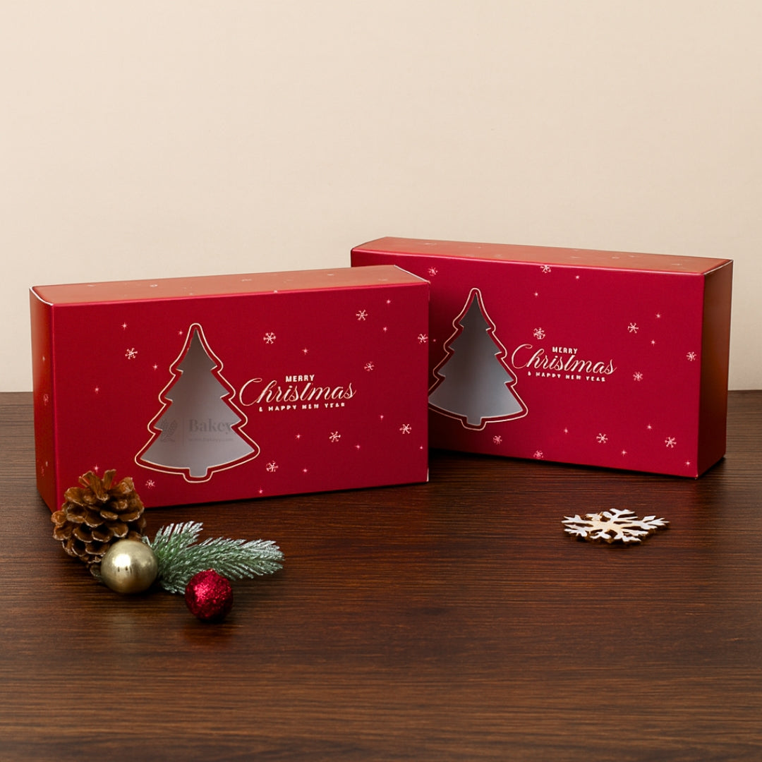 Christmas Bar Plum Cake Box | Festive Bar Plum Cake Packaging | Pack of 25