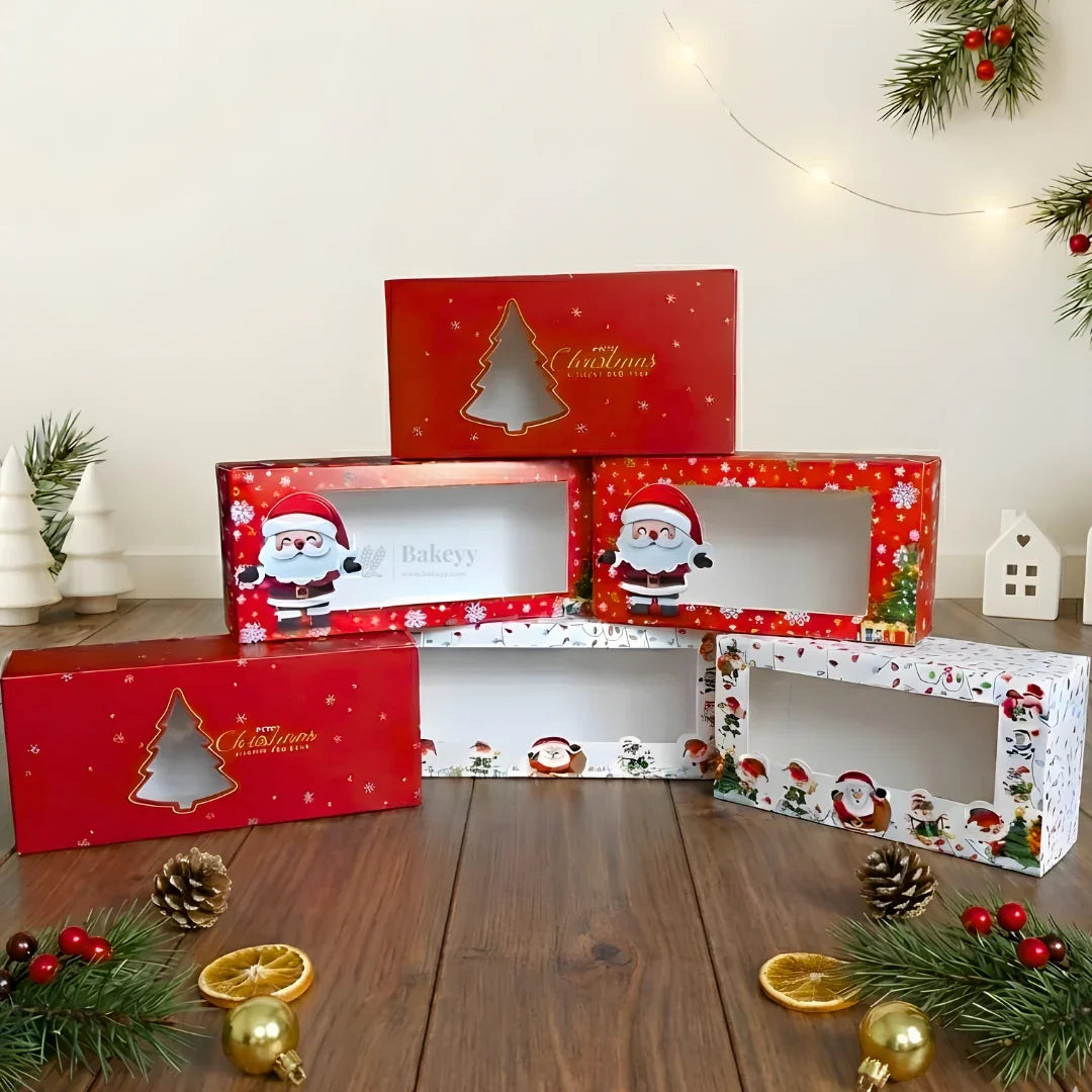 Christmas Bar Plum Cake Box | Festive Bar Plum Cake Packaging | Pack of 25