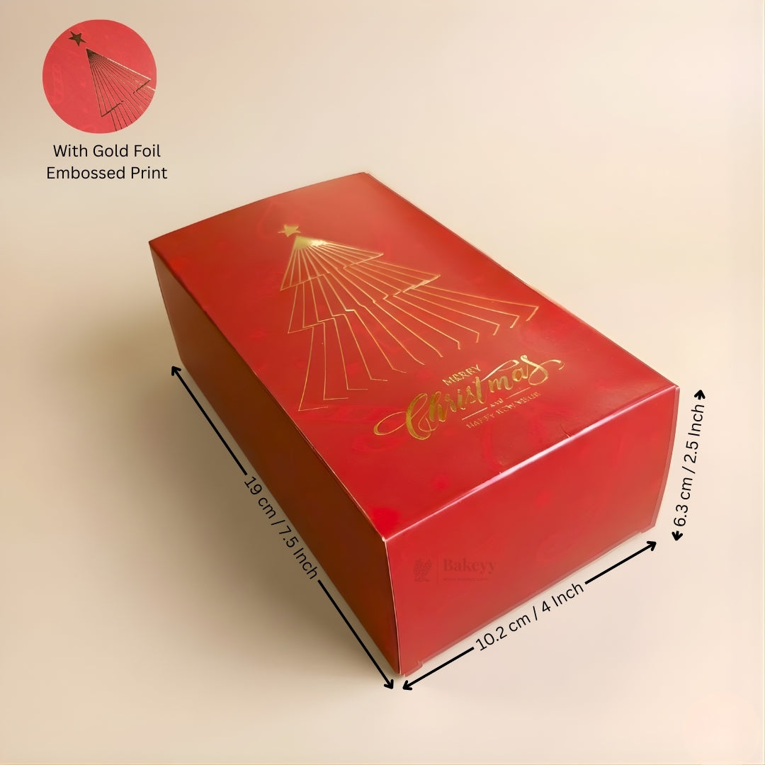 Christmas Bar Plum Cake Box | Festive Bar Plum Cake Packaging | Pack of 25