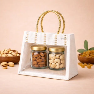 Beige_Cream_Jute_Gift_Bag_with_Floral_Accent_Transparent_Window_16 - Bakeyy.com