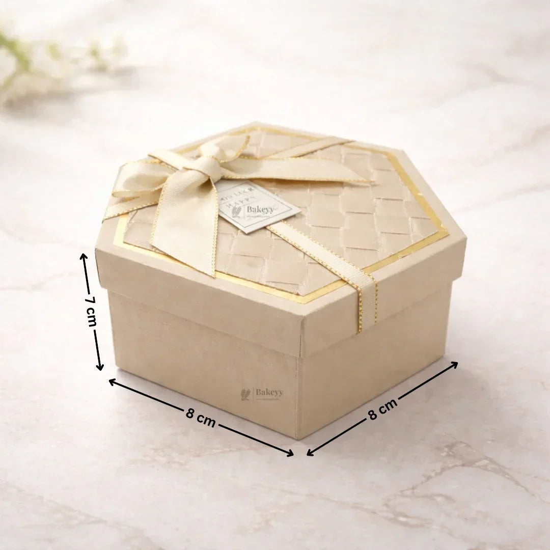 Beige_Hexagon_Gift_Box_with_Ribbon5 - Bakeyy.com