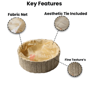 Beige_Round_Gift_Basket_-_Natural_Textured_Hamper_with_Satin_Lining_-_featres_-_image_-_bakeyy.com - Bakeyy.com