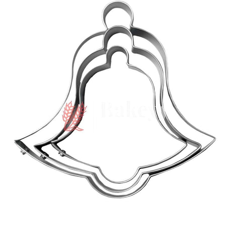 Bell Shape Cookie Cutter | Set Of 3 Stainless Steel Bell Mould - Bakeyy.com - India - Bell Shape Cookie Cutter | Set Of 3 Stainless Steel Bell Mould - Set Of 3