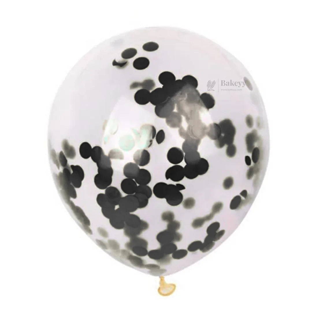 Black Balloon Set – Latex & Confetti Combo Party Decoration Combo 10 pc Set 1 Piece