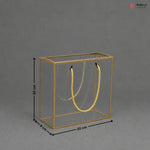 Gold PVC Transparent Gift Bag with Gold Rope Handle | Clear Premium Hamper Packaging Box | Pack of 10