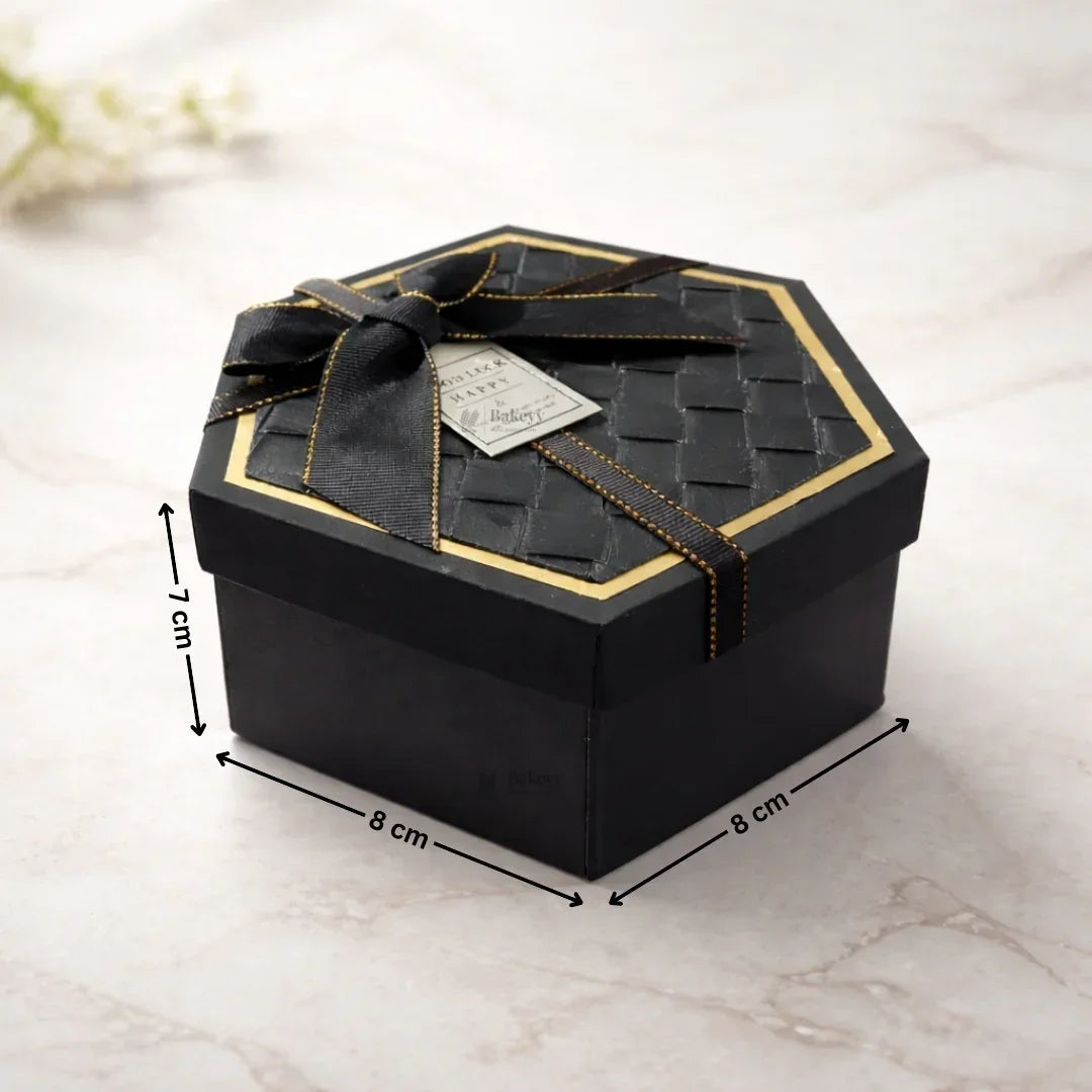 Black_Hexagon_Gift_Box_with_Ribbon_4 - Bakeyy.com