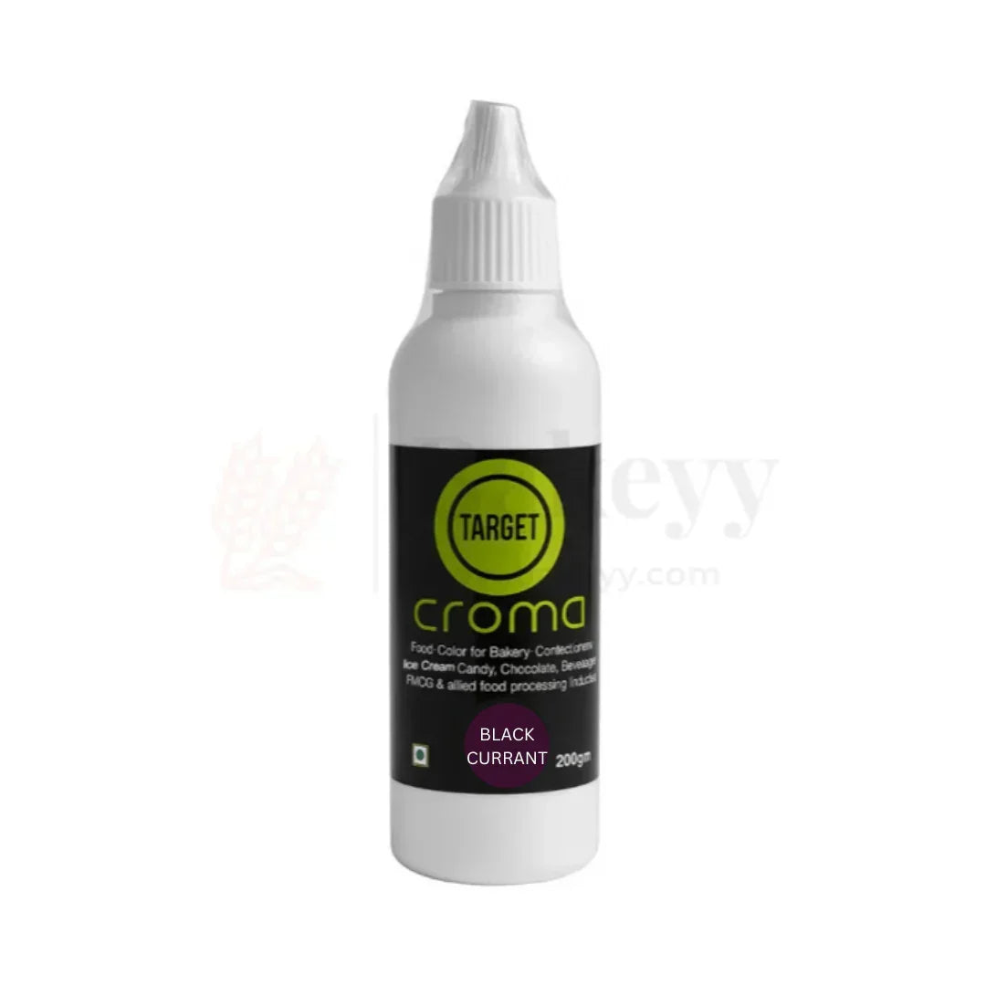 Target Croma Food Color – 200g Bottle for Bakery, Confectionery & Beverages - Bakeyy.com - India - Target Croma Food Color – 200g Bottle for Bakery, Confectionery & Beverages - Black Currant 225.00