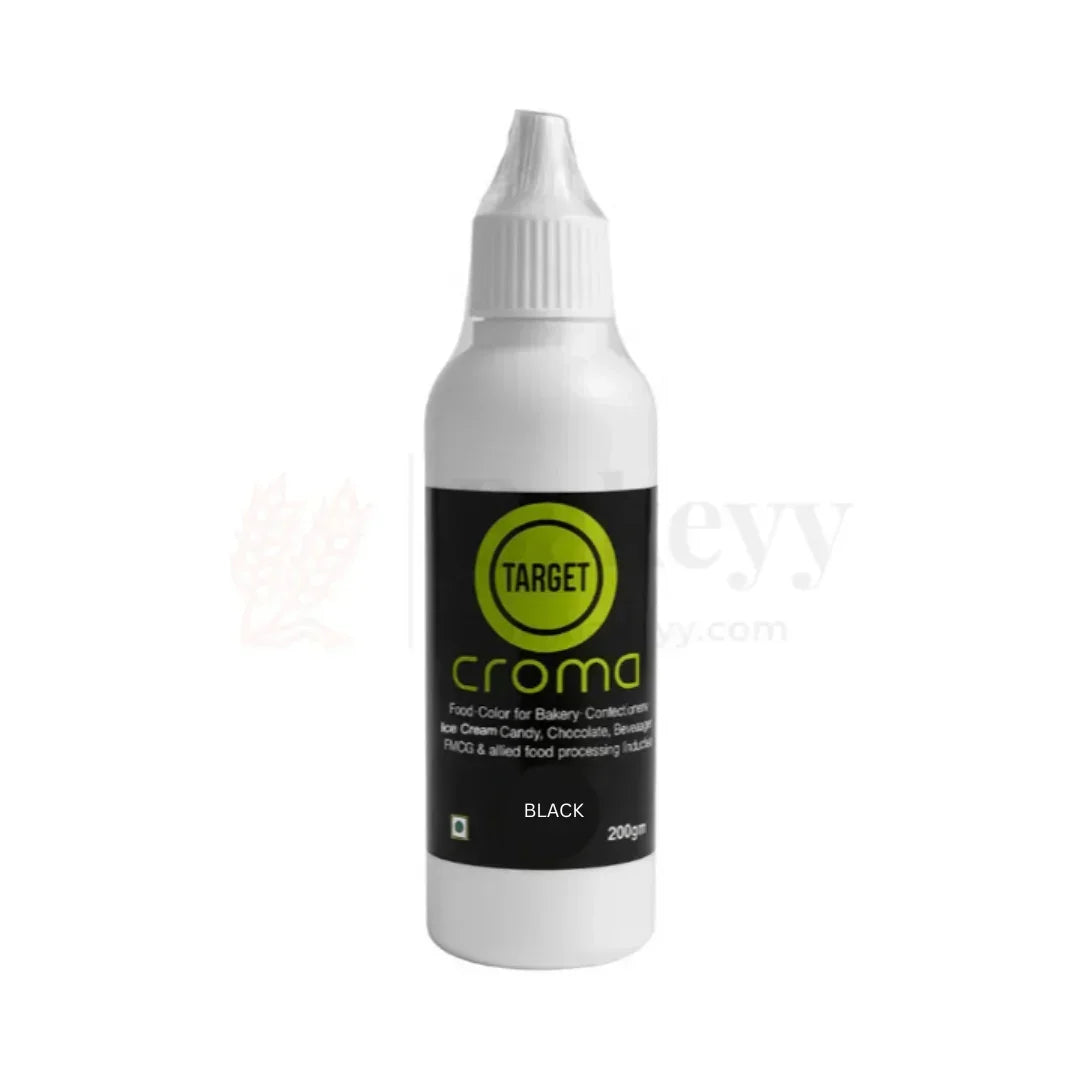 Target Croma Food Color – 200g Bottle for Bakery, Confectionery & Beverages - Bakeyy.com - India - Target Croma Food Color – 200g Bottle for Bakery, Confectionery & Beverages - Black 225.00