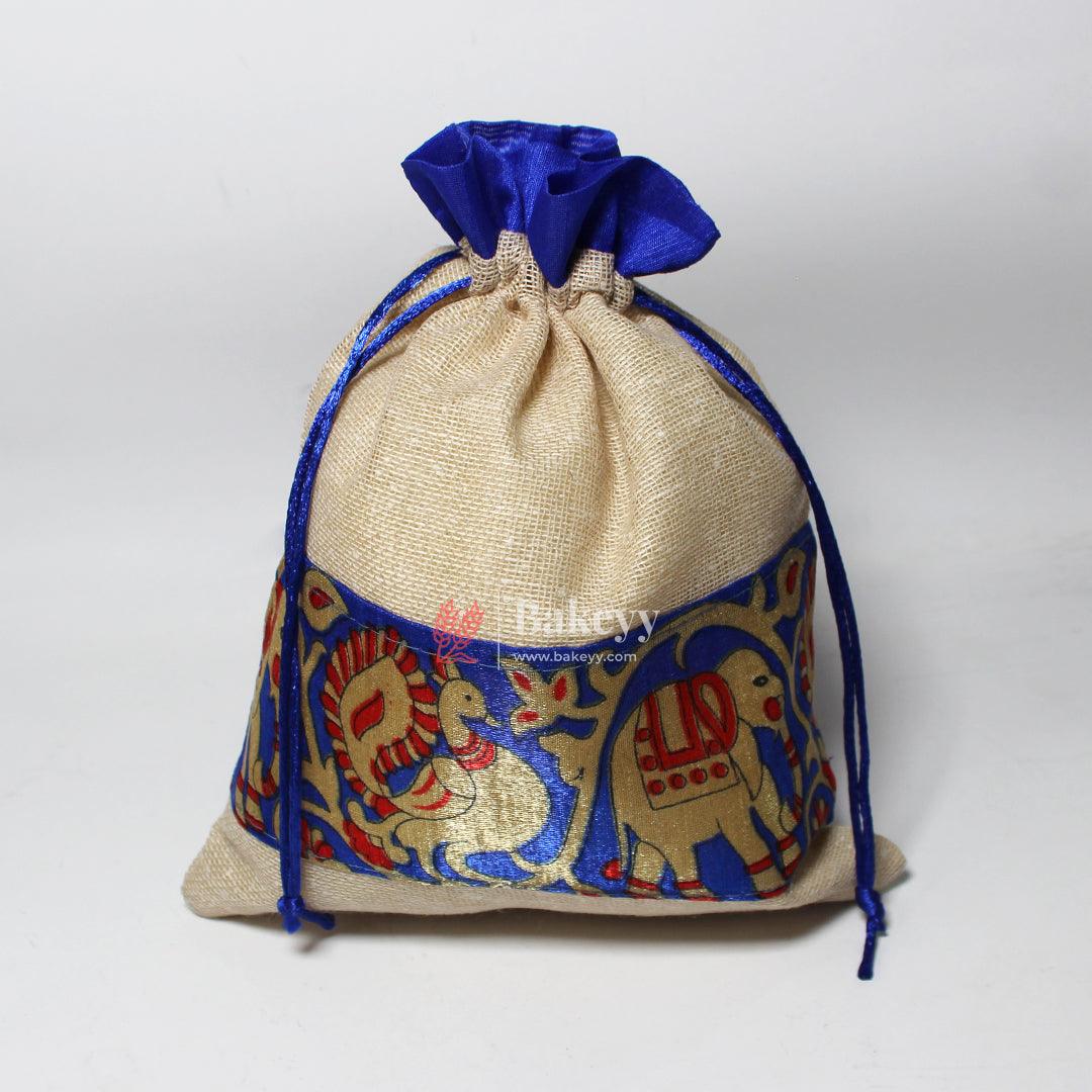 20x27CM \ 8x10 inch| Elegant Jute Cream Drawstring Gift Bag | Drawstring Bags | Pack of 10