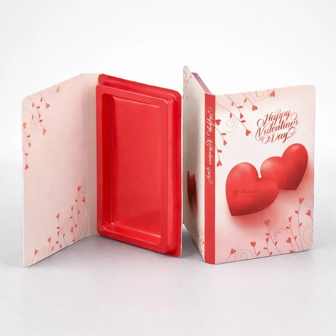 Valentine Theme Gift Box with Inner Tray | Book-Style Chocolate & Dessert Packaging Box | Decorative Foldable Gift Box | Pack of 10