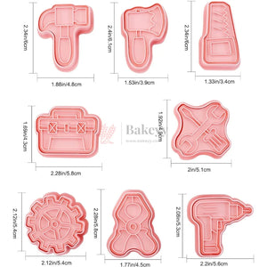 Bringafunconstruction_toolsthemetoyourbakingwiththiscreativecookiecutterandembosserset.Designedwithdetailedshapeslikedrill_toolbox_hammer_wrench_gear_saw_plier_andax_1 - Bakeyy.com