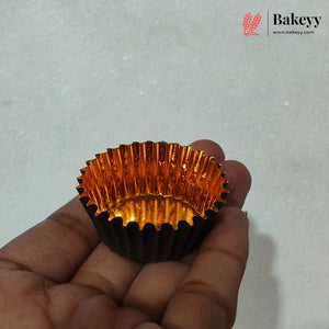 Brown & Gold Foil Cupcake Liners | Premium Baking Cups for Muffins & Cupcakes | Pack of 500