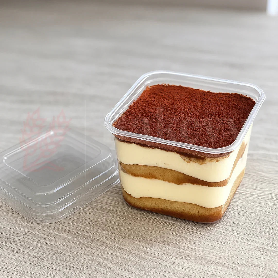 Square PET Container | Pack of 25 - Bakeyy.com - India - Square PET Container | Pack of 25 - 400 ml