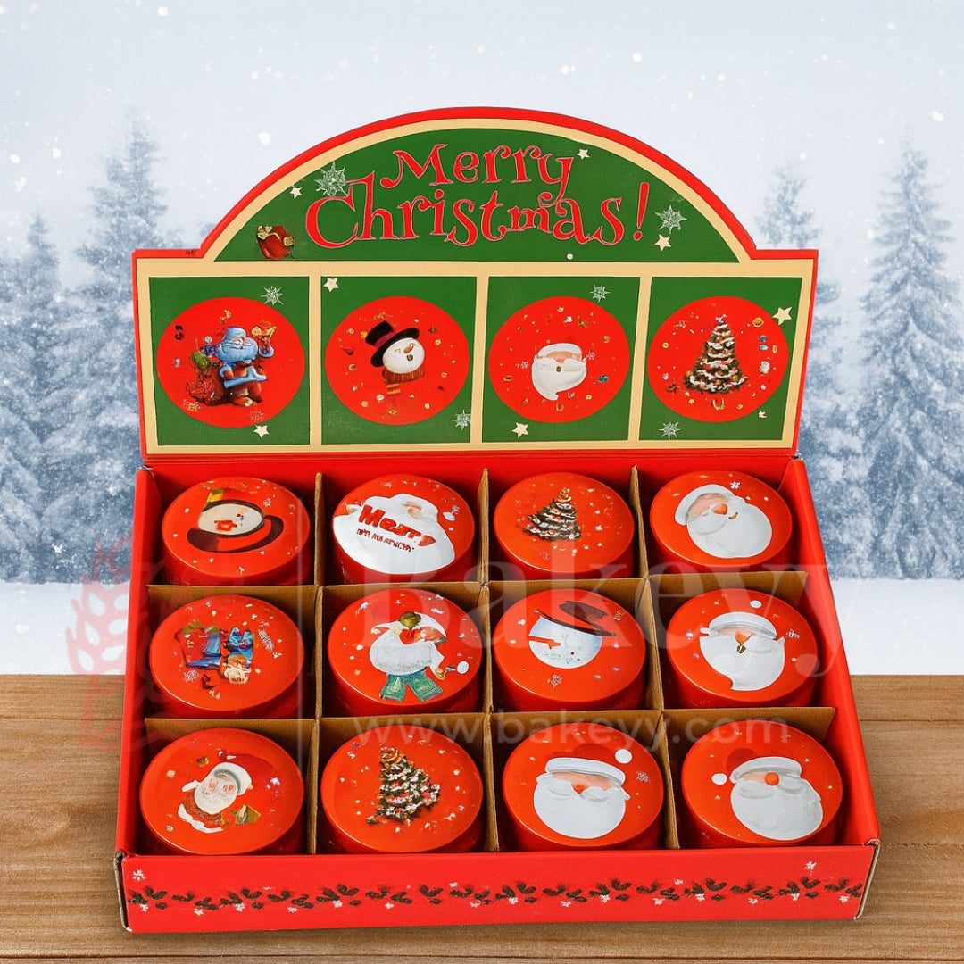 Christmas Candle Tin Box | Pack of 12