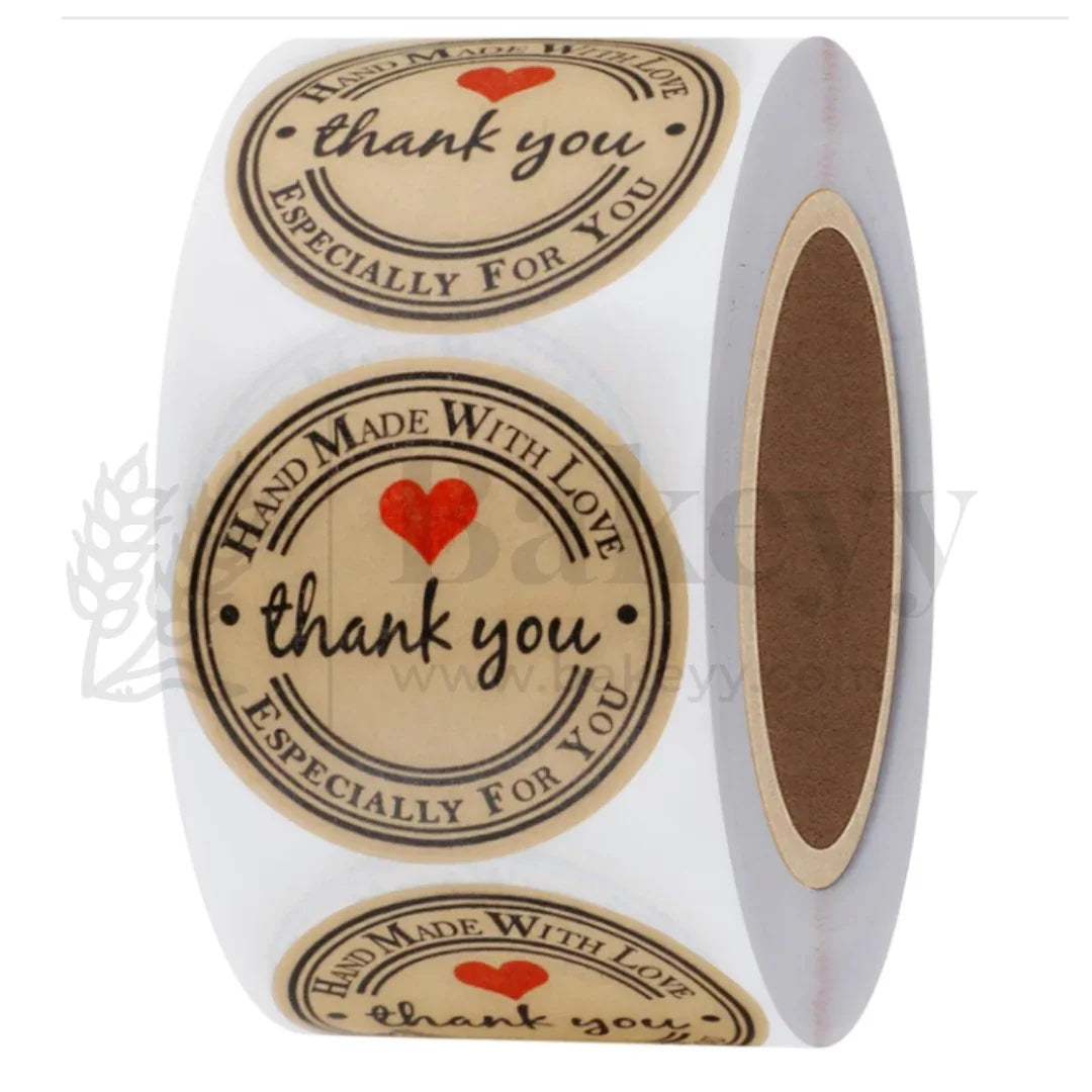 "Handmade With Love" Thank You Sticker Roll | 1 Piece