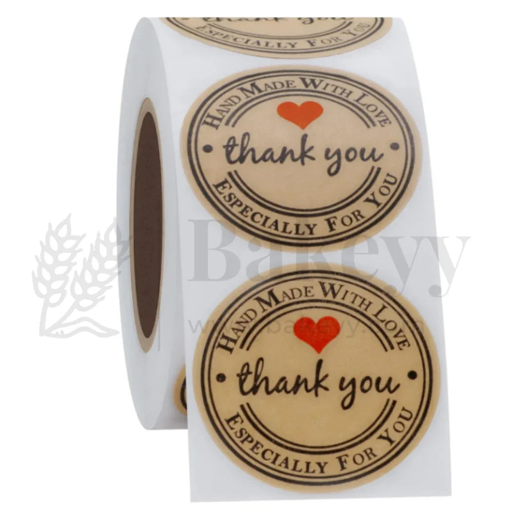 "Handmade With Love" Thank You Sticker Roll | 1 Piece