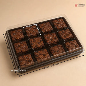 Brownie Box with Transparent Lid | PET Brownie Container | Multiple Capacities Available | Pack of 50