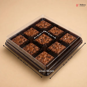 Brownie Box with Transparent Lid | PET Brownie Container | Multiple Capacities Available | Pack of 50