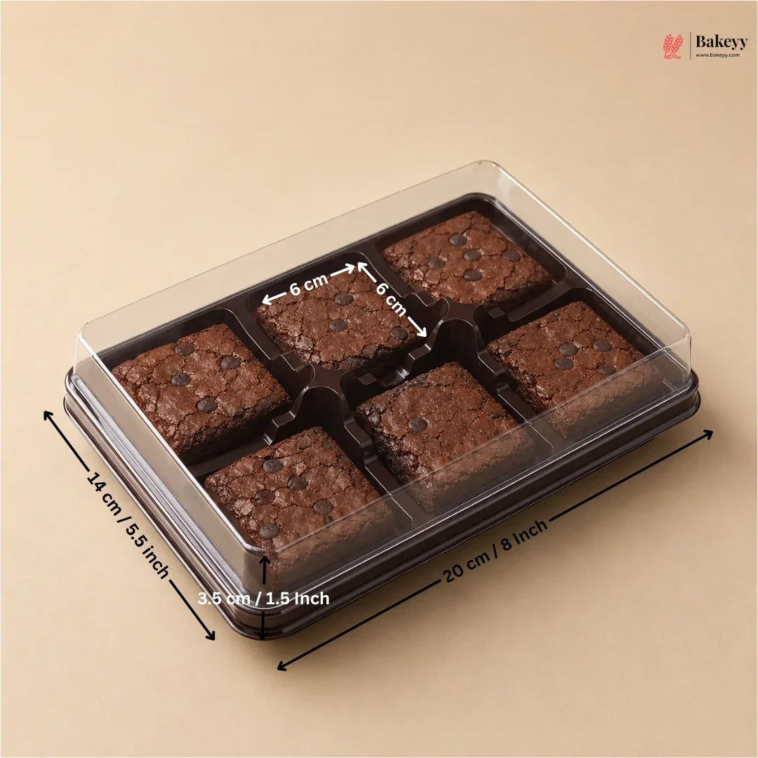 Brownie Box with Transparent Lid | PET Brownie Container | Multiple Capacities Available | Pack of 50
