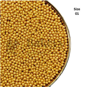 Round Ball Sprinkles - 200 Gram - Bakeyy.com - India - Round Ball Sprinkles - 200 Gram - 01 / Gold