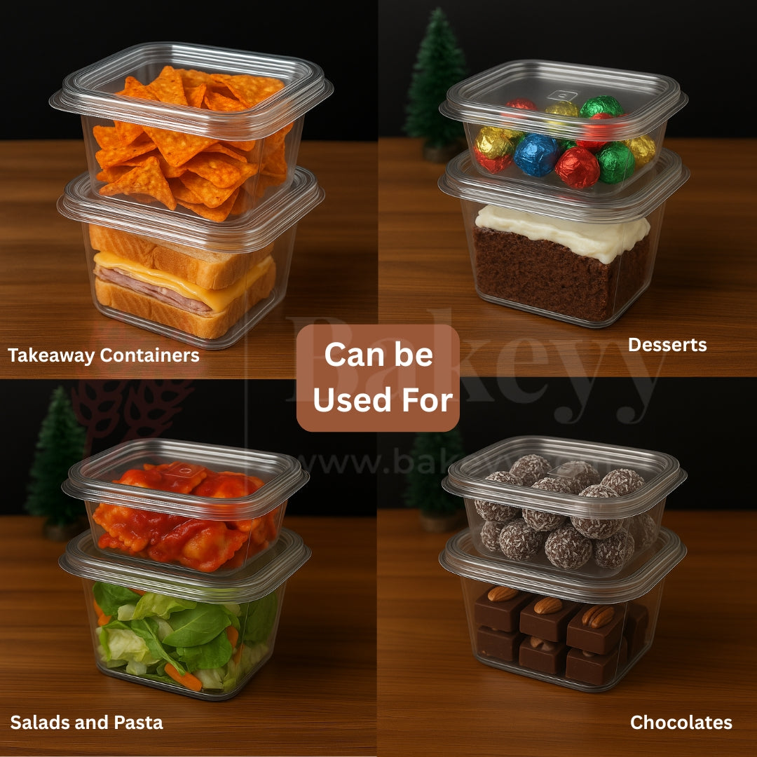 Square PET Container | Pack of 25