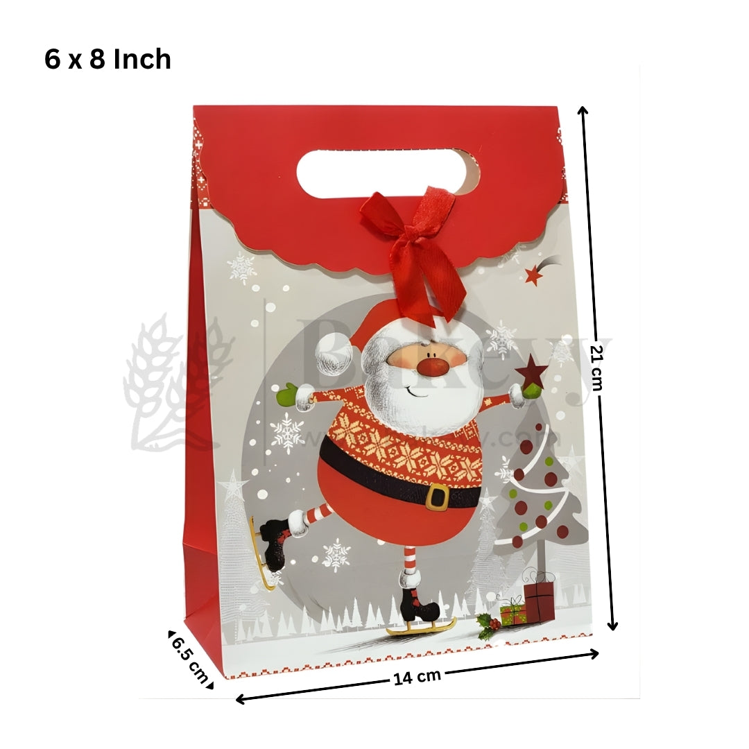 Christmas Paper D-Cut Bags | Pack of 10
