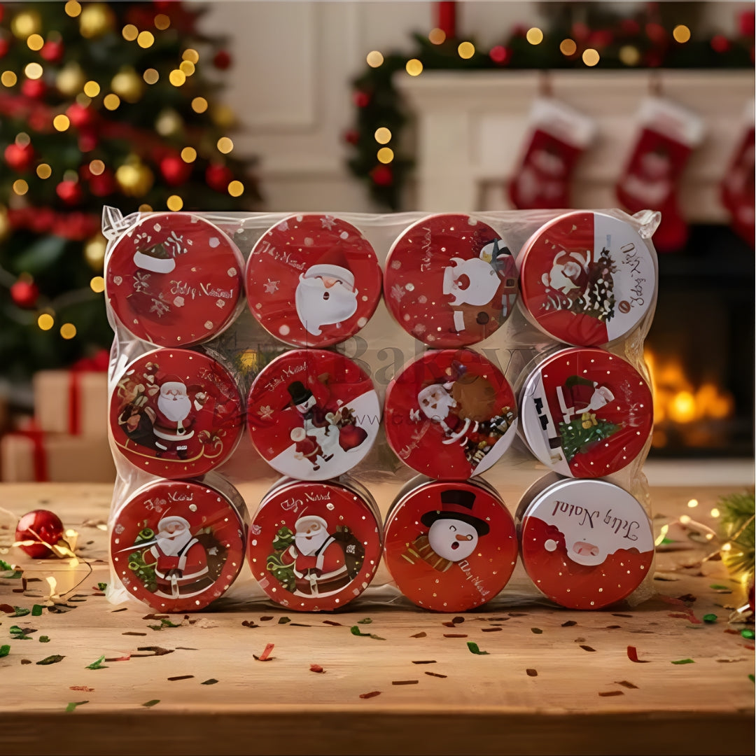 Christmas Themed Decorative Tin Box | Gift Box | Chocolate Box | Pack of 12
