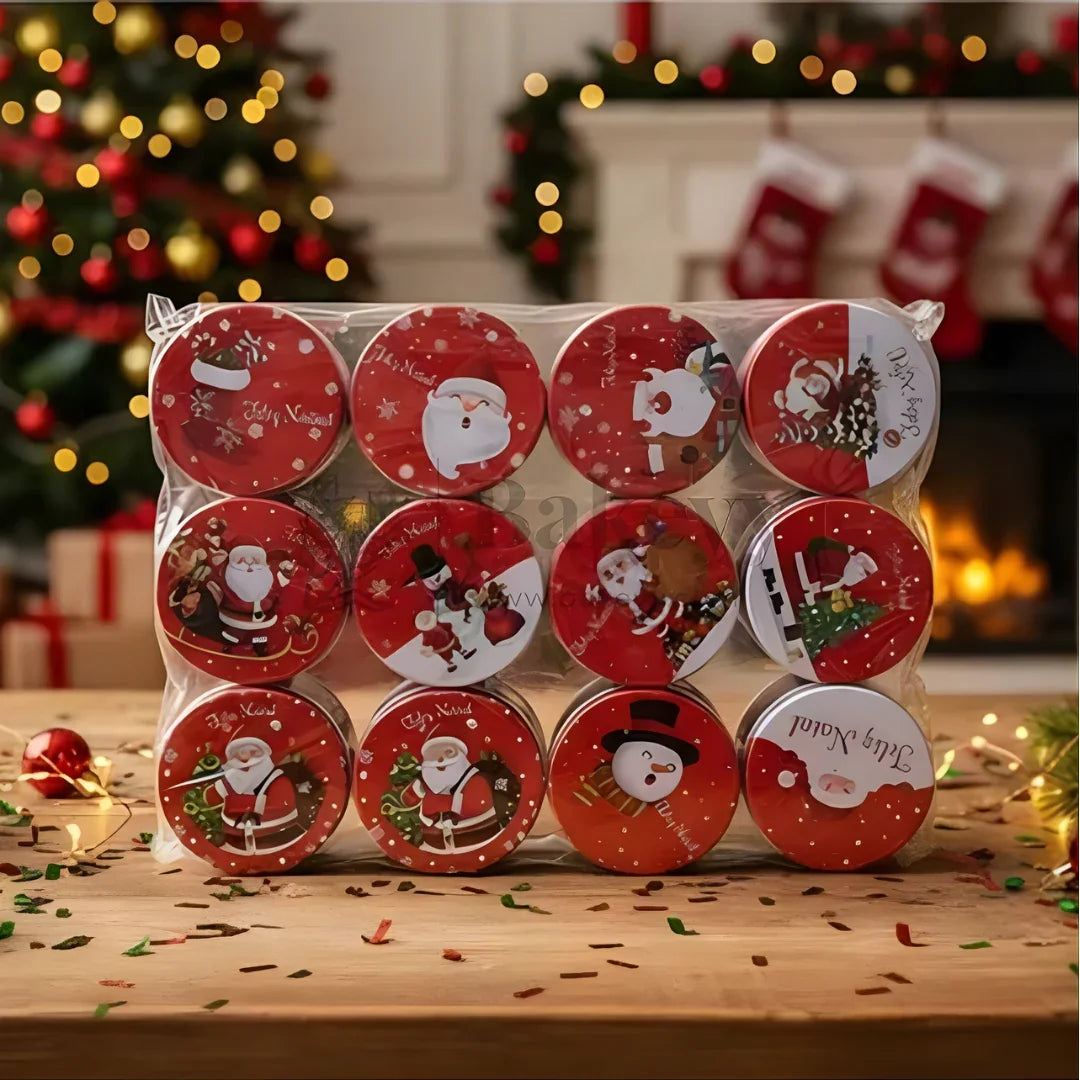 Christmas Themed Decorative Tin Box | Gift Box | Chocolate Box | Pack of 12 - Bakeyy.com - India - Christmas Themed Decorative Tin Box | Gift Box | Chocolate Box | Pack of 12 - Default Title
