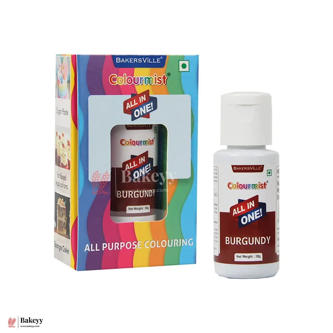 Colourmist Burgundy | All-in-One Edible Food Colour - 30ml yy ji - Bakeyy.com - India - Colourmist Burgundy | All-in-One Edible Food Colour - 30ml yy ji - Default Title