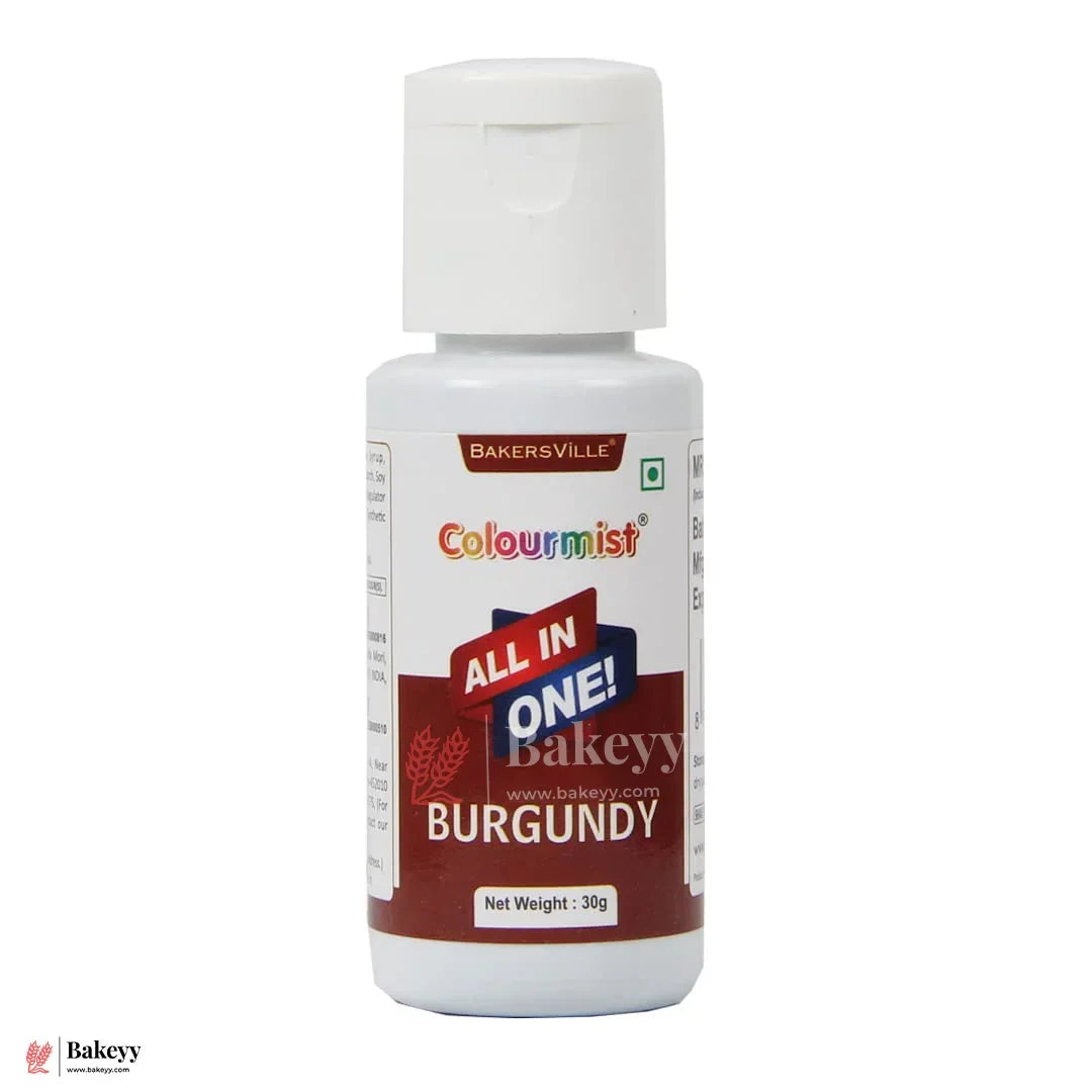 Colourmist Burgundy | All-in-One Edible Food Colour - 30ml yy ji - Bakeyy.com - India - Colourmist Burgundy | All-in-One Edible Food Colour - 30ml yy ji - Default Title