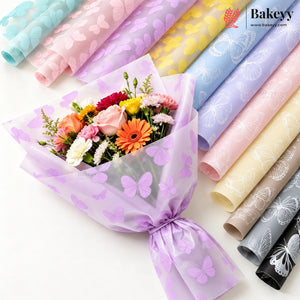 Butterfly Print Korean Bouquet Cover Sheet | Pack of 20