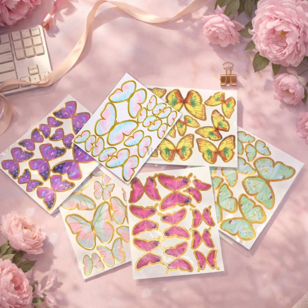 Butterfly Cake Topper Set Premium Multi-Size Decorative Butterfly Picks | Pack of 1
