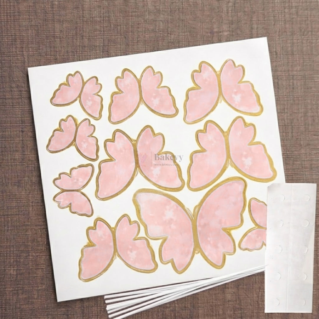 Butterfly Design Cake Topper Set Gold Outline Decorative Toppers | Pack of 1