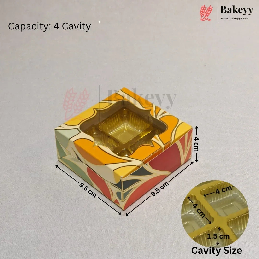 Printed Chocolate Cavity Box with Transparent Window | Pack of 25