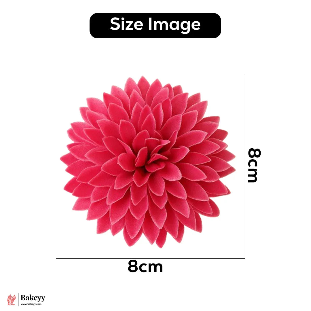 8cm Artificial Rich Pink Dahlia Flower | With Out Stem |Pack of 10