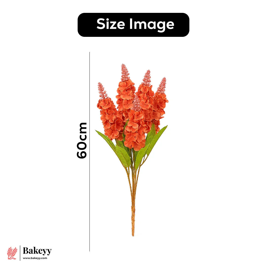 Artificial Delphinium Flower Bunch – 60cm | Peach | Decorative Stick for Home & Events | Pack Of 1