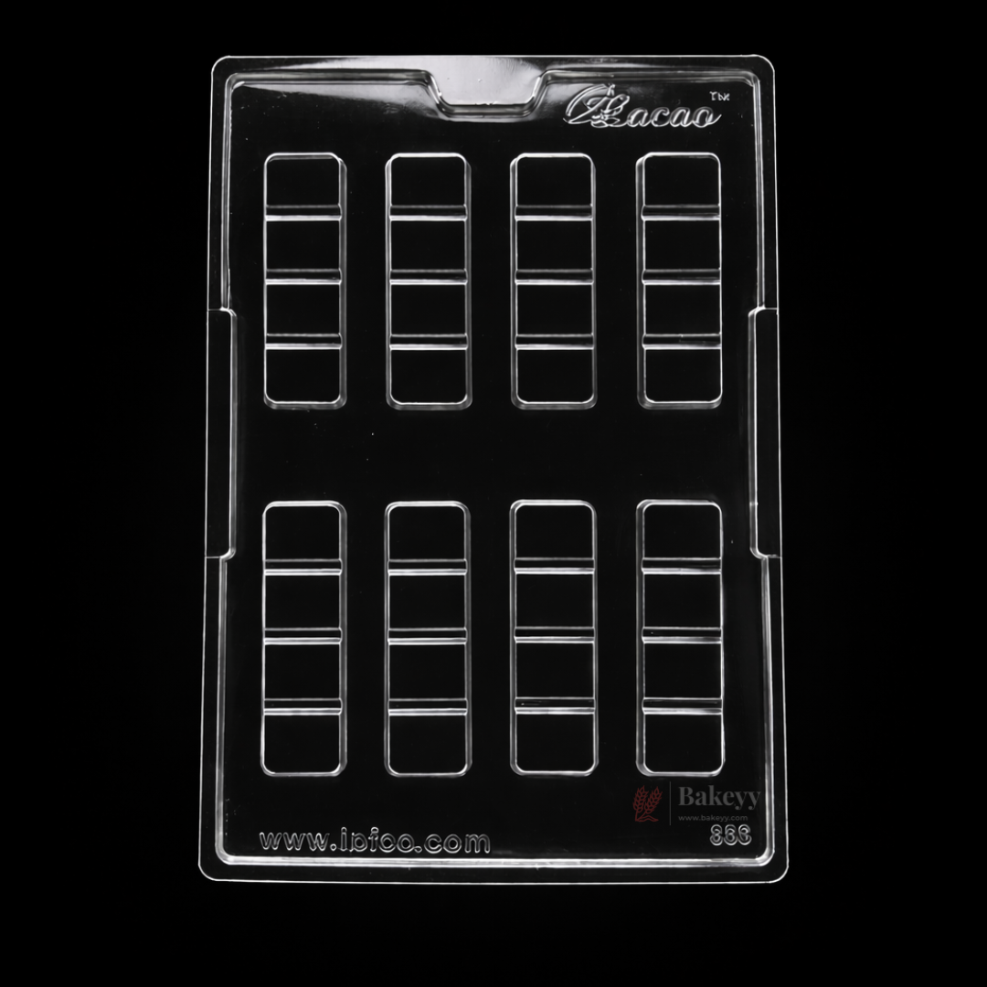 Mould 659 | Cacao Rectangular Cavity Design Mould | Baking Accessories | Plastic Chocolate Mould | Party Favor Mould | Pack of 1