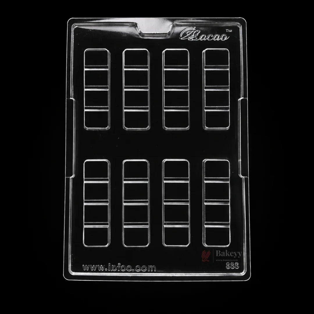 Mould 659 | Cacao Rectangular Cavity Design Mould | Baking Accessories | Plastic Chocolate Mould | Party Favor Mould | Pack of 1
