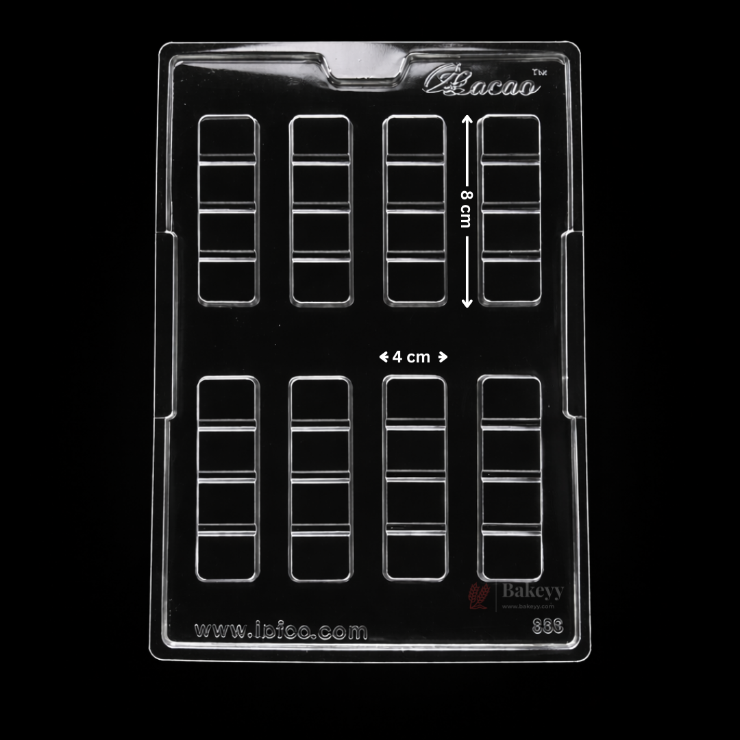 Mould 659 | Cacao Rectangular Cavity Design Mould | Baking Accessories | Plastic Chocolate Mould | Party Favor Mould | Pack of 1