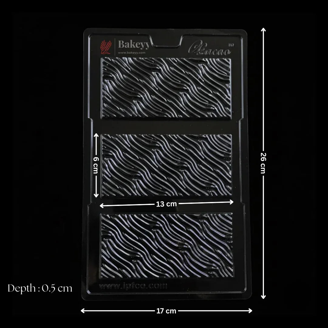 Mould 622 | Wavy Texture Chocolate Bar Mould | Baking Accessories | 3 Cavity | Pack of 1 - Bakeyy.com - India - Mould 622 | Wavy Texture Chocolate Bar Mould | Baking Accessories | 3 Cavity | Pack of 1 - Default Title 70.00