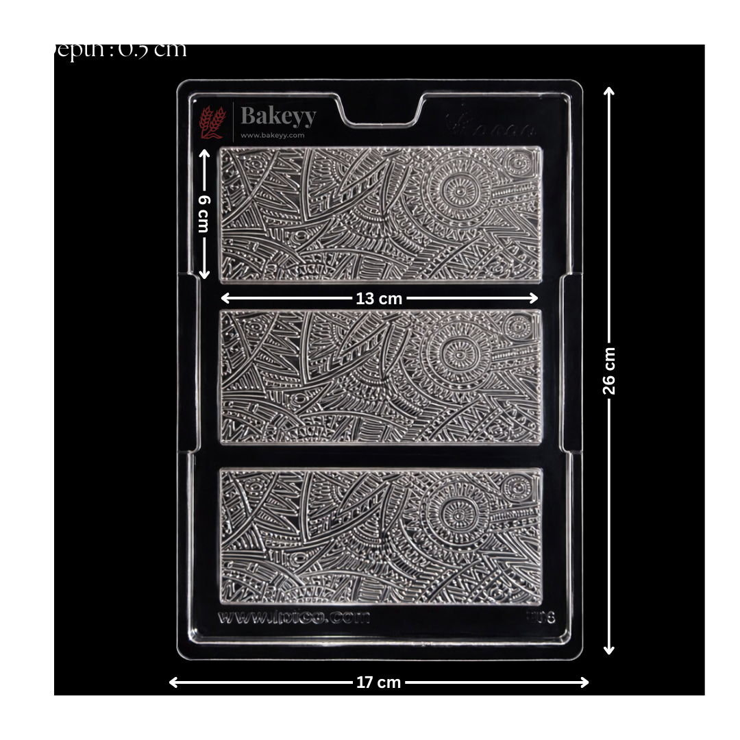 Mould 506 | Abstract Tribal Pattern Slab Design Chocolate Mould | Food-Grade Plastic Chocolate Mould | Pack of 1