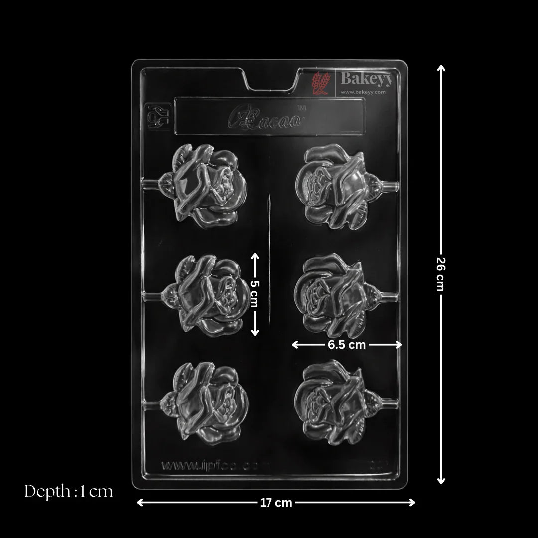 Mould 223 | Rose Flower Chocolate Mould | 6 Cavity | Pack of 1