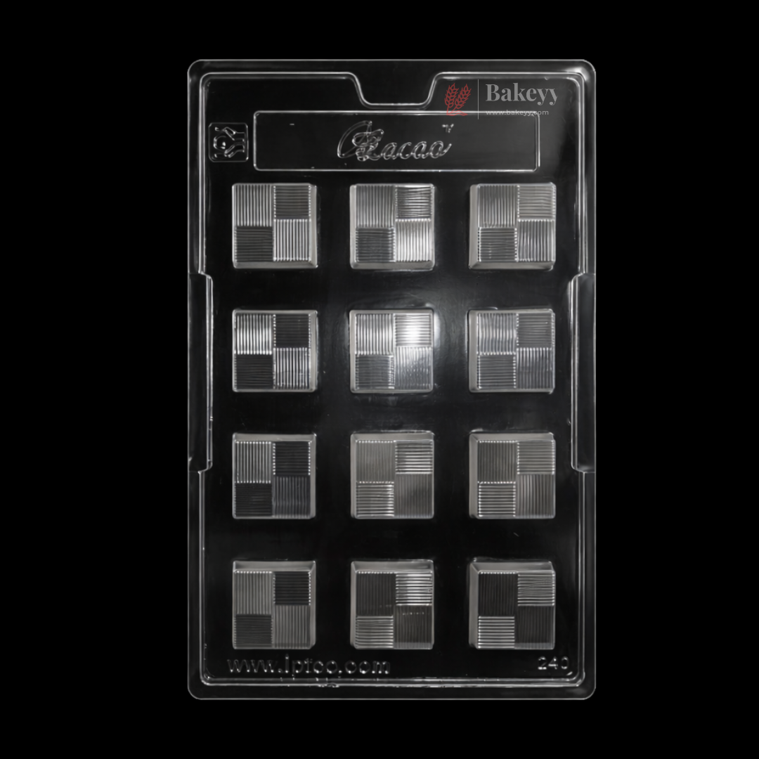 Mould 240 | Square Grid Texture Chocolate Mould | Party Favor Mould | Pack of 1